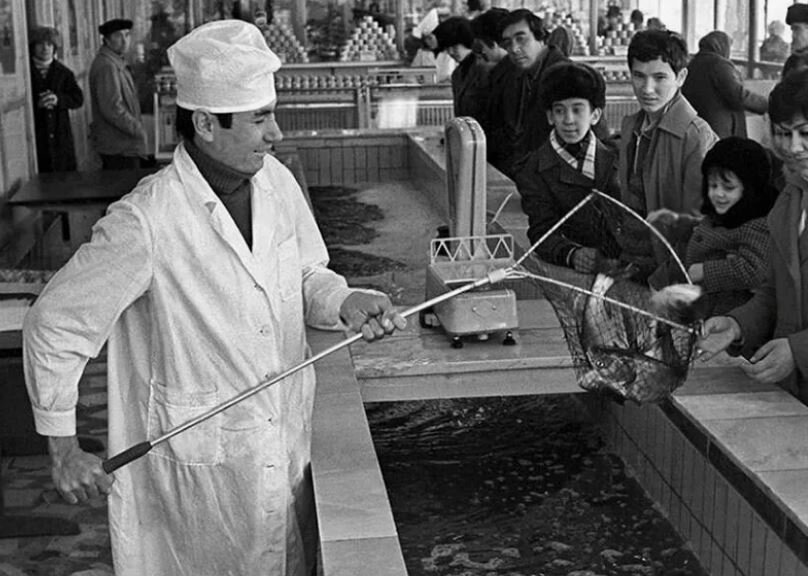 Рыбный магазин в СССР (иллюстрация из открытых источников)