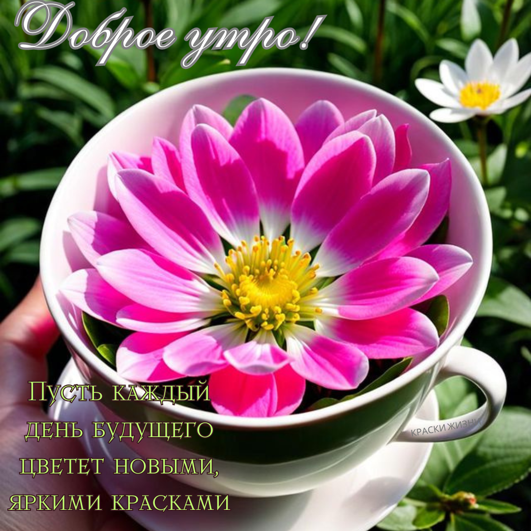 Доброе утро! Пусть каждый день будущего цветет новыми, яркими красками.