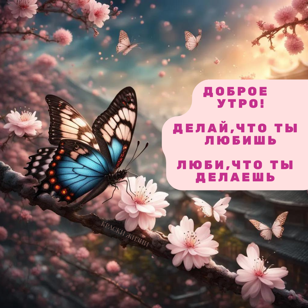 Доброе утро! Делай ,что ты любишь. Люби, что ты  делаешь.
