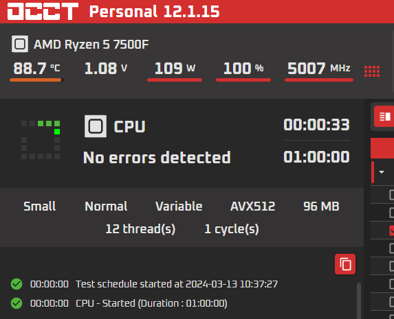 эти параметры теста значительно сложнее пристрелочных в Ryzen Master