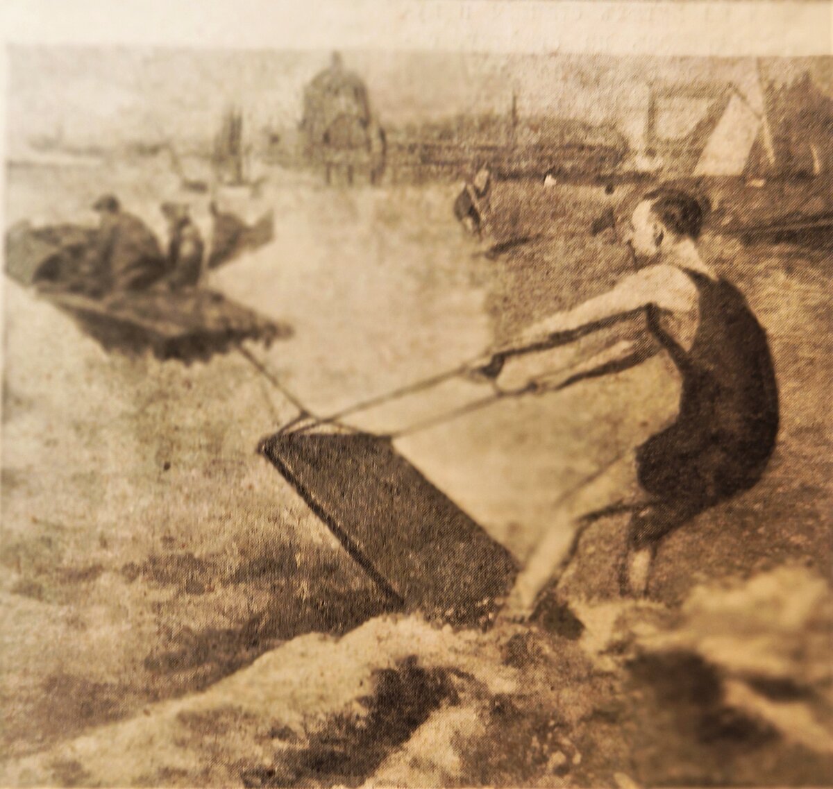 Английский купальщик на доске. (Вейкбордеры, ау!)