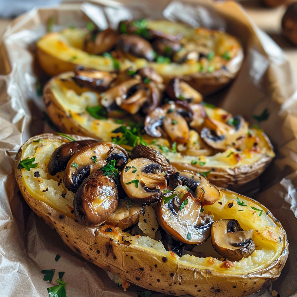 Запеченная картошка, да не простой, а в лучших лесных традициях с грибами