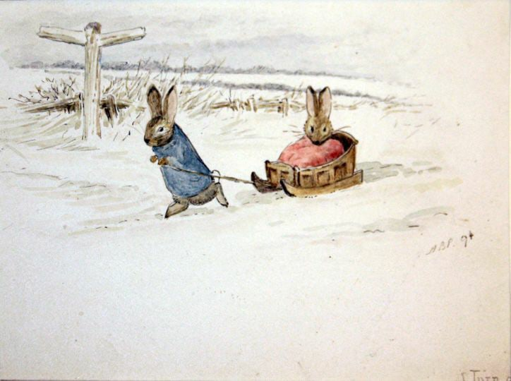 “Bunnies in the Snow”, 1894