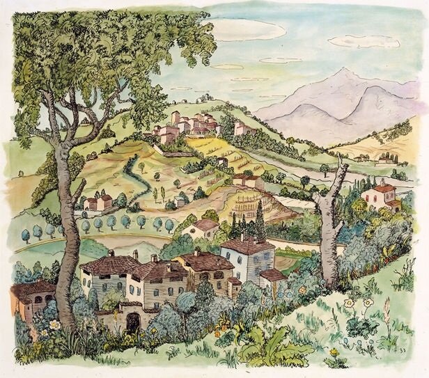 Как, например, Герман Гессе начал рисовать, когда у него усилился невроз и началась Вторая мировая война. Источник: https://tipik.ru/german-gesse-kartiny-interesnye-kartinki/