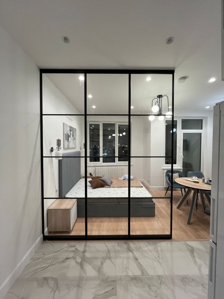 фотографии готовых перегородок из створок для шкафа-купе