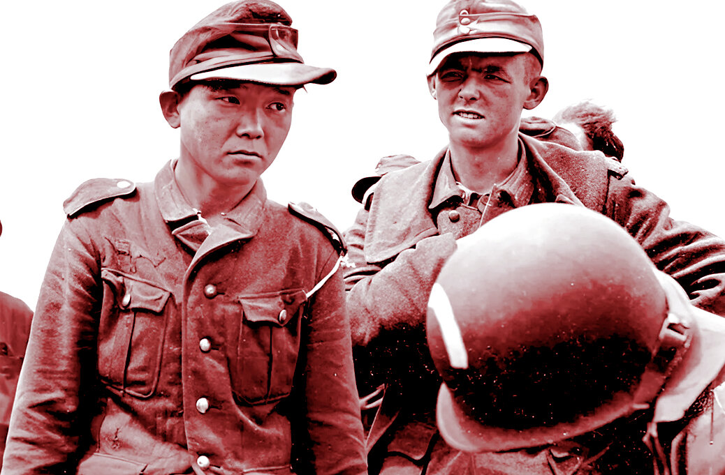 Незадачливый рекордсмен сдаётся военнослужащим армии США, 1944 г.