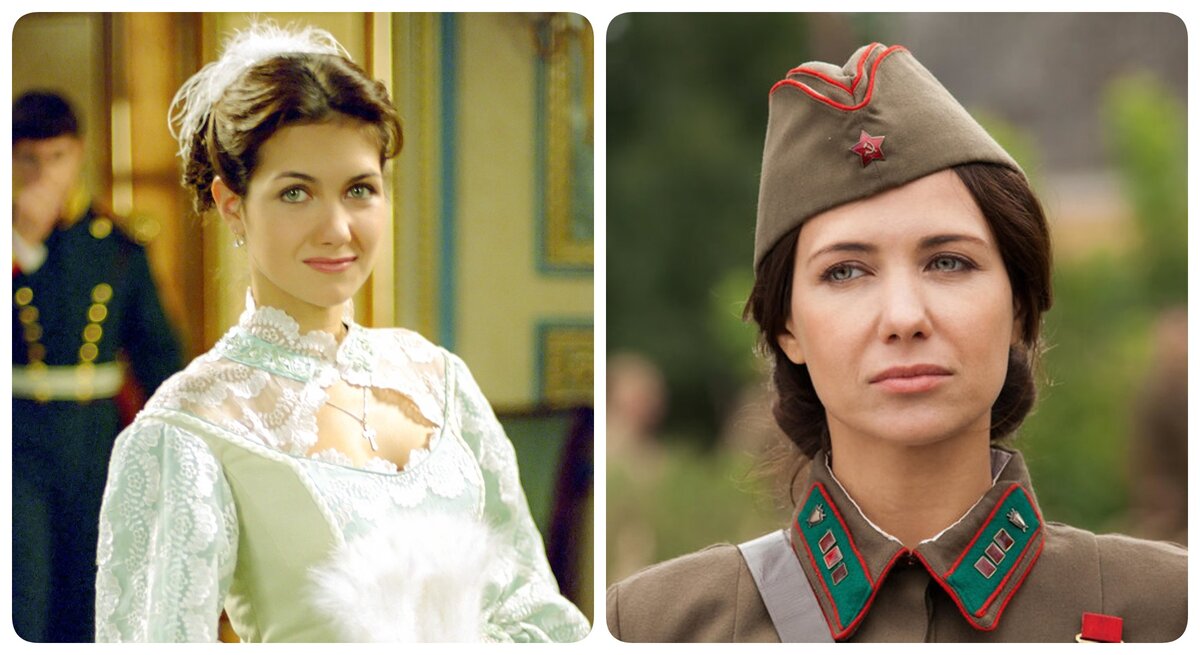 Екатерина Климова в Бедной Насти (слева) и  “По законам военного времени” (справа)