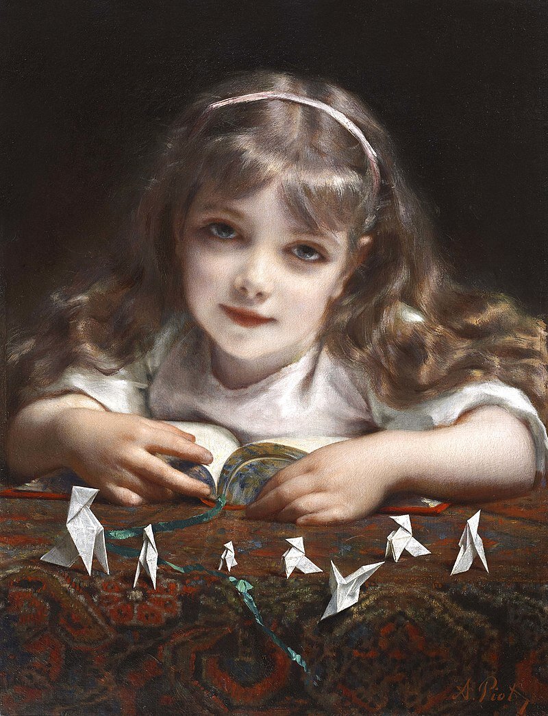 Этьен Адольф Пиот. Девочка с птицами-оригами. Правда же, чем-то похожа на маленькую Эмму Уотсон?