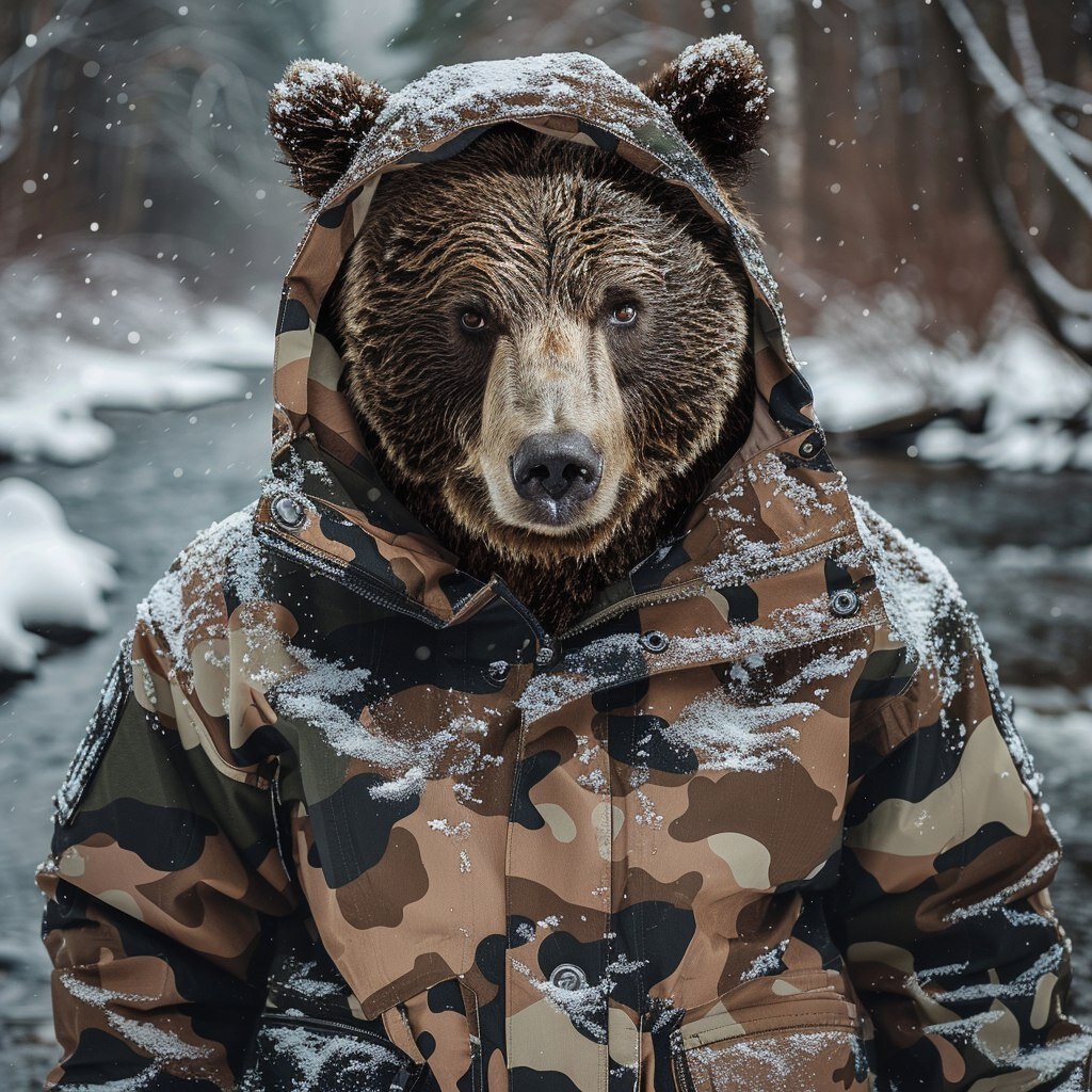 Медведь - хозяин леса. Нейросеть Midjourney.