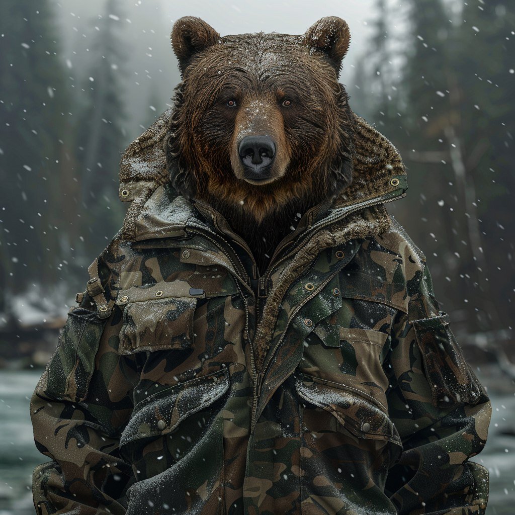 Медведь - хозяин леса. Нейросеть Midjourney.