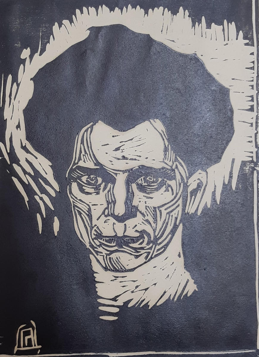 Автопортрет. 1970-е. Линогравюра 