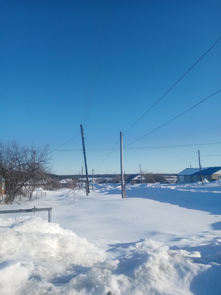 Фото возле дома, из под снега только верхушка качелей торчит!