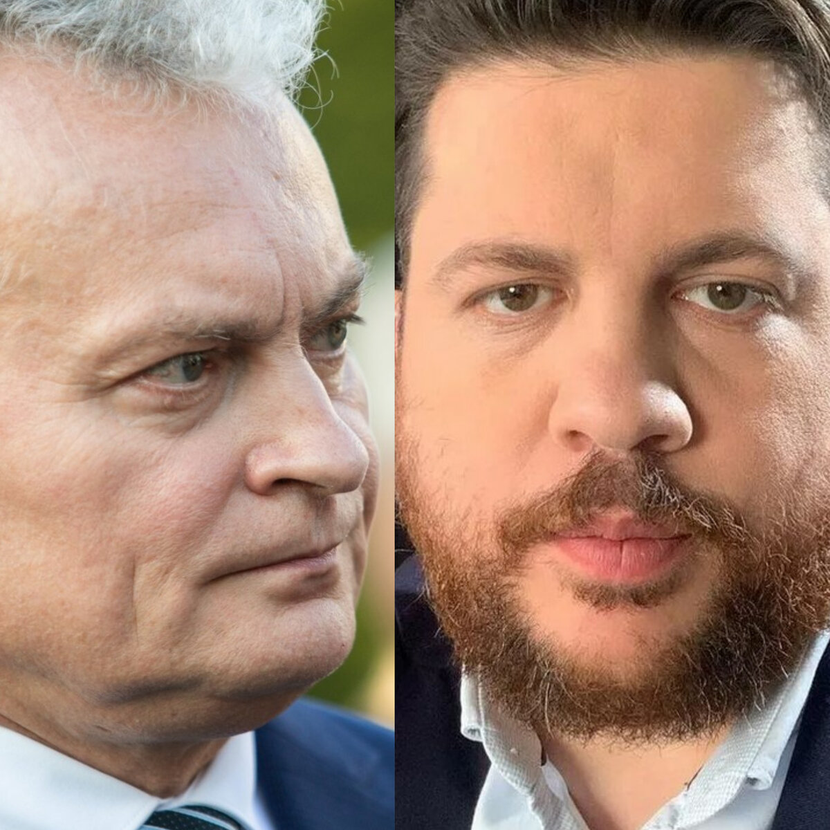 Слева президент Науседа, а справа Волков. 