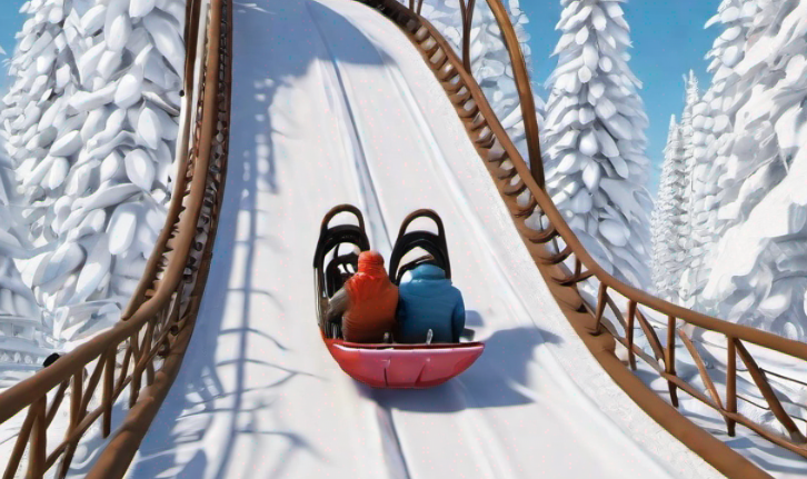 Игры катание с горок на санках или лыжах также считаются традицией на Масленицу