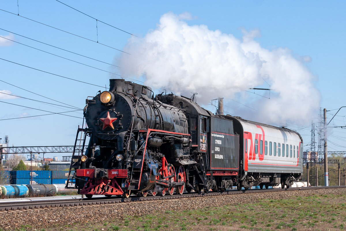 паровоз Л-3095 поезд № 6901 Нижний Новгорорд — Арзамас
перегон Нижний Новгород-Московский — Нижний Новгород-Сортировочный
Россия, город Нижний Новгород