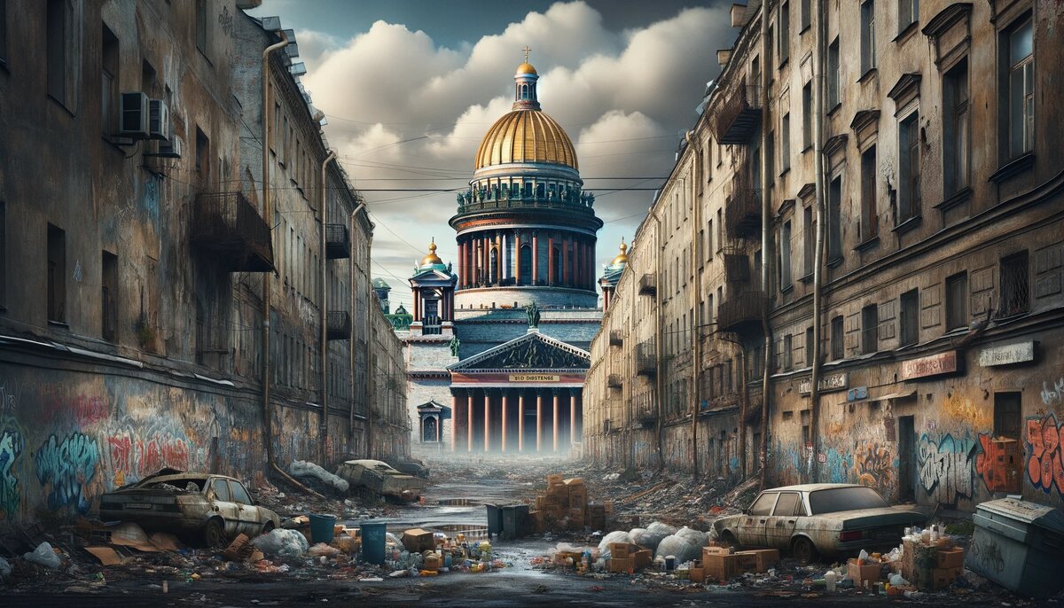 Топ криминальных районов Петербурга за 2023 | Изображение сгенерировано DALL-E от OpenAI 