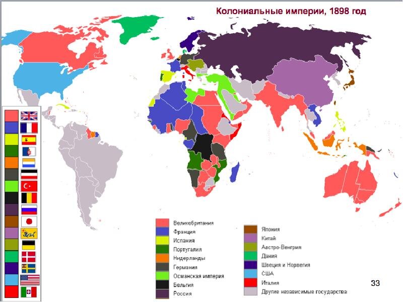 Империя и ее суть. Карта колоний на начало 19 века.