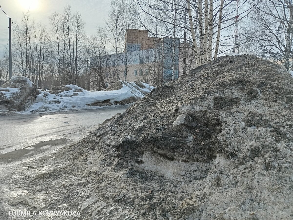 Гигантские горы снега с песком опоясали Петрозаводск | Фактор News | Дзен