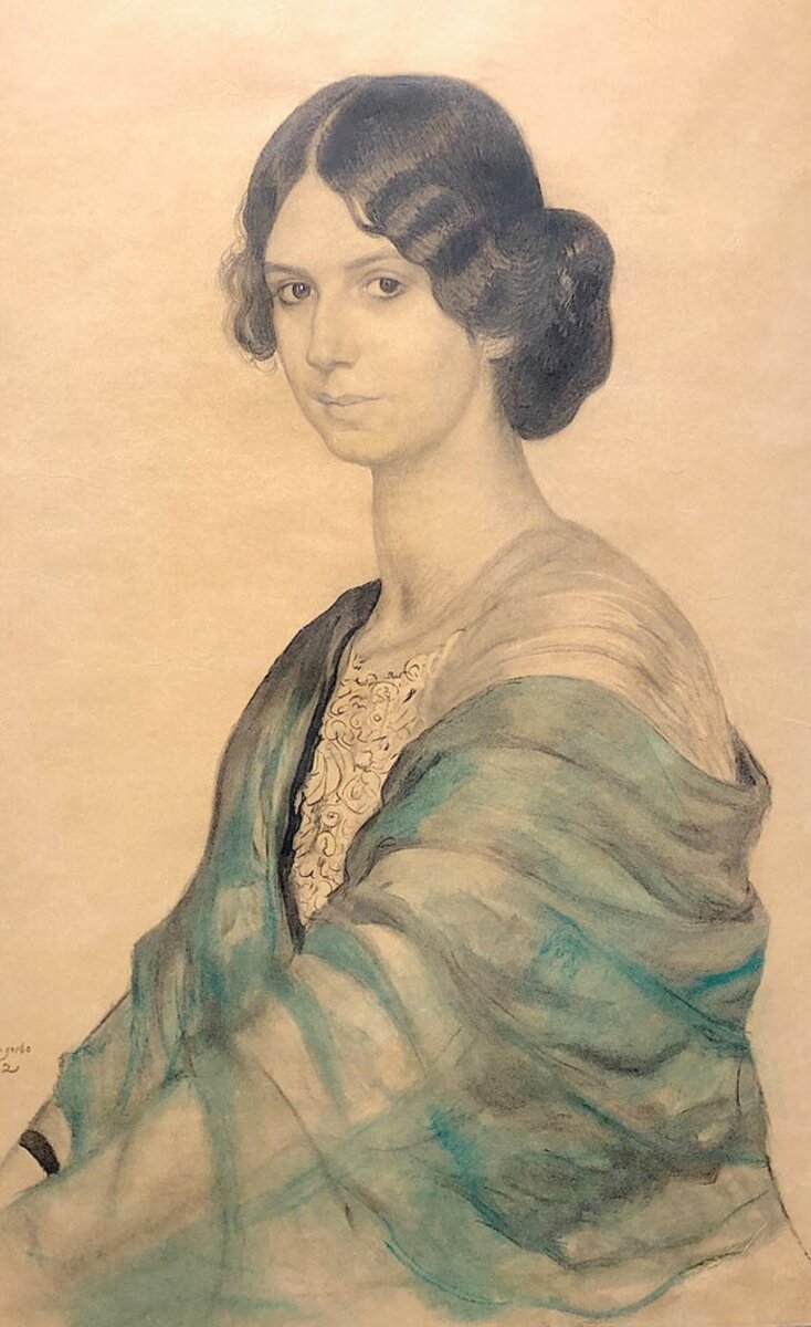 "Портрет госпожи Т." Б. М. Кустодиев.