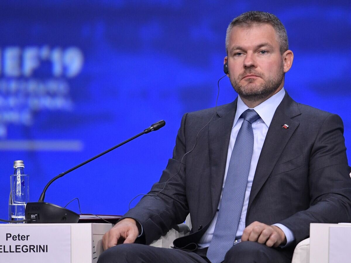    Премьер-министр Словакии Петер Пеллегрини на пленарном заседании Петербургского международного экономического форума 2019© РИА Новости / Алексей Даничев