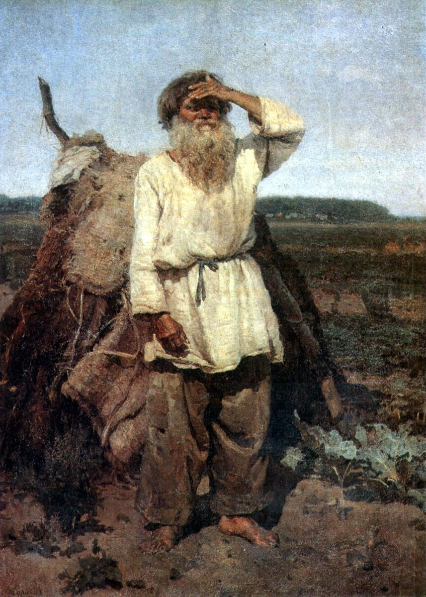 Картина Василия Сурикова «Старик – огородник». 1882 год.