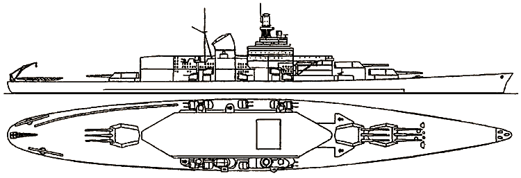  Линкор-авианосец пр.10581 (вариант «С»). США, 1938 г.