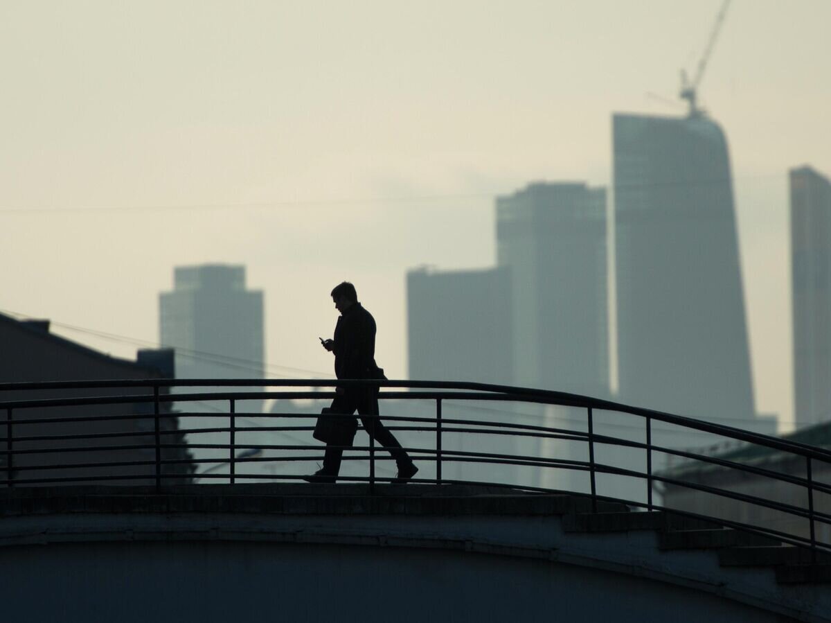    Прохожий на Садовническом мосту в Москве© РИА Новости / Максим Блинов