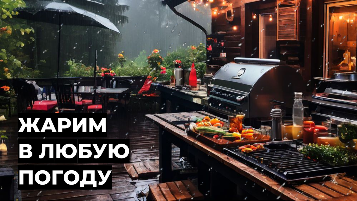 беседка с защитой от дождя