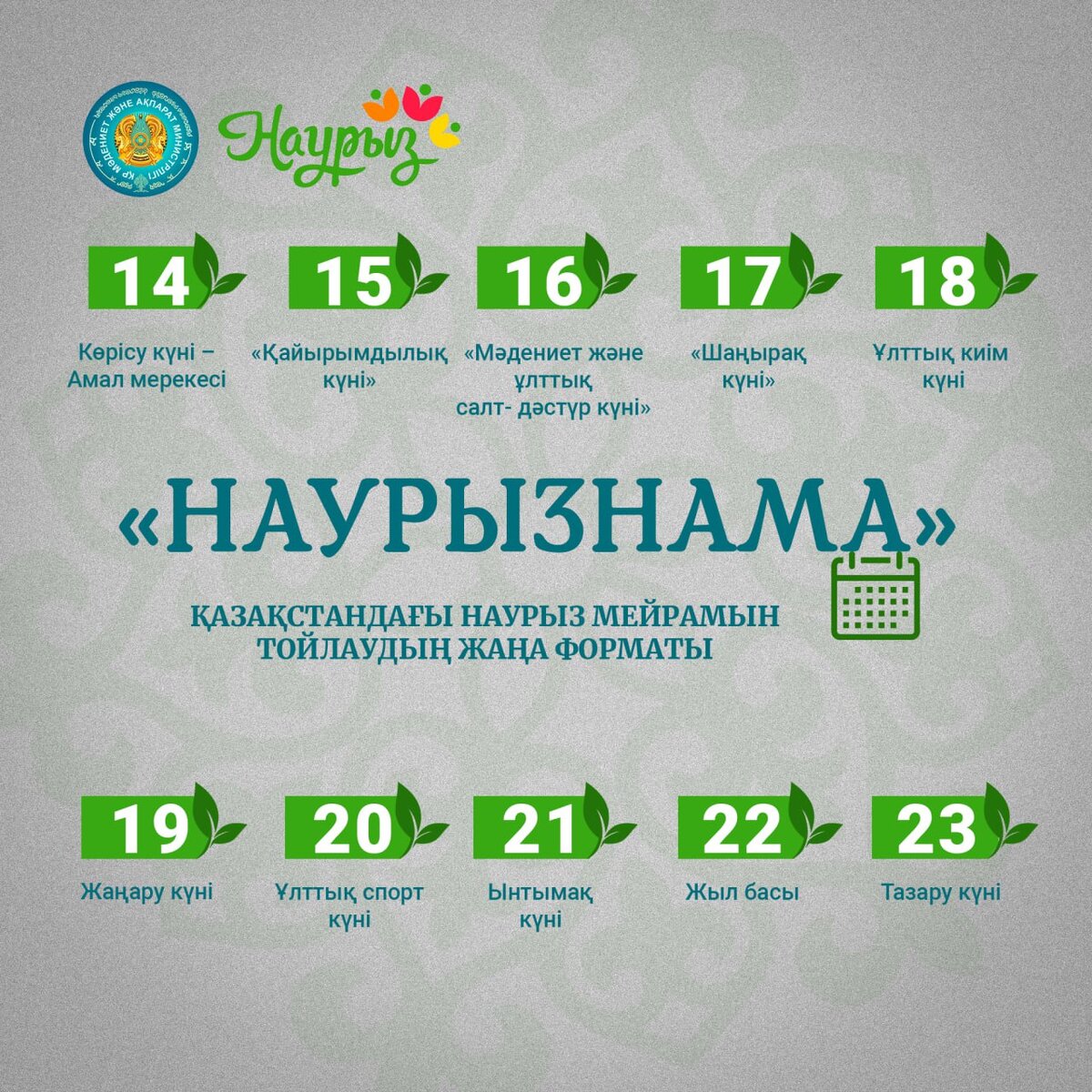 🌷Наурызнама – новый формат празднования Наурыз мейрамы в Казахстане