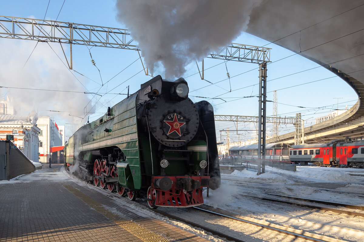 Паровоз П36-0071 с поездом Нижний Новгород - Арзамас на перегоне Шониха - разъез