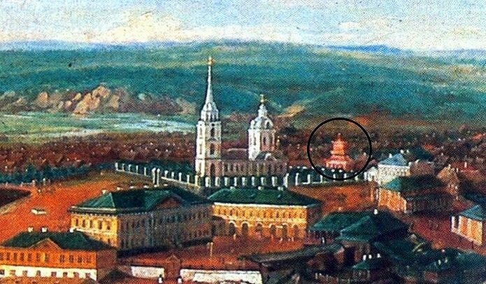 Метеорологическая станция на картине «Гулянье на Лисьей горе» (И. Ф. Худояров, 2-я пол. XIX в. / общ. достояние) 