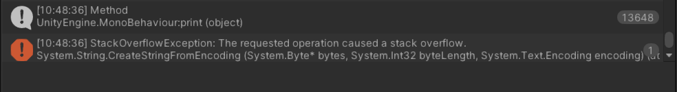 Даже пустой метод без входных параметров и внутренних переменных сможет отработать всего примерно 13 тысяч раз, а уж несколько методов, да еще и с параметрами сократят число возможных вызовов в разы. Поэтому бесконечных вызовов надо избегать.
