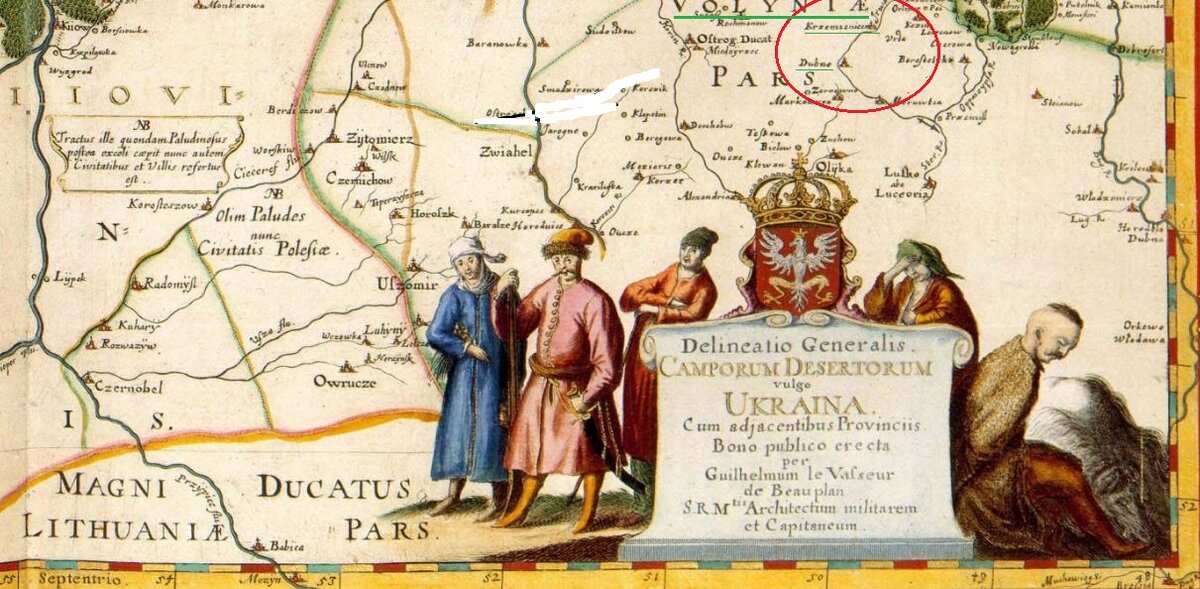 Пустынные равнины (Дикое поле), широко известные как УКРАИНА с прилегающими провинциями. 1638 Г. Карта французского картографа де Боплана.