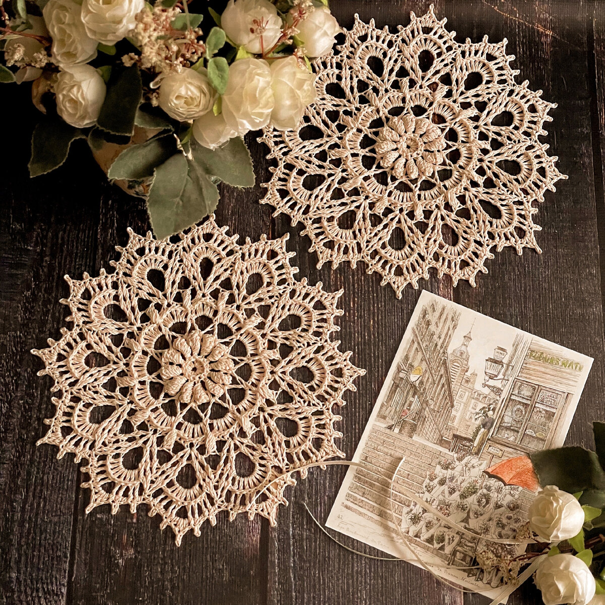 Вязаные салфетки крючком