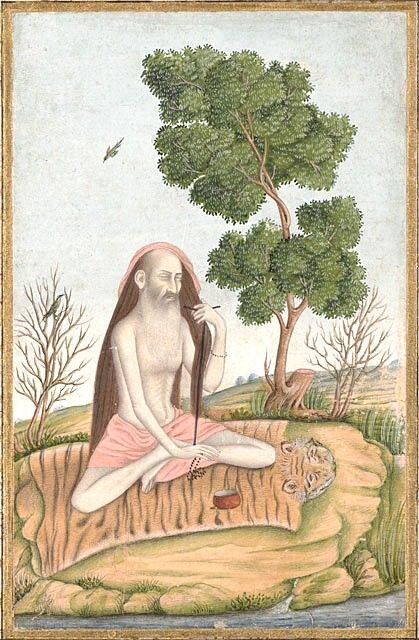 Аскет на шкуре тигра. Мир Чанд, дата: 1770 г. Восточная Индия, Лакхнау 
Изображение: content.cdlib.org 