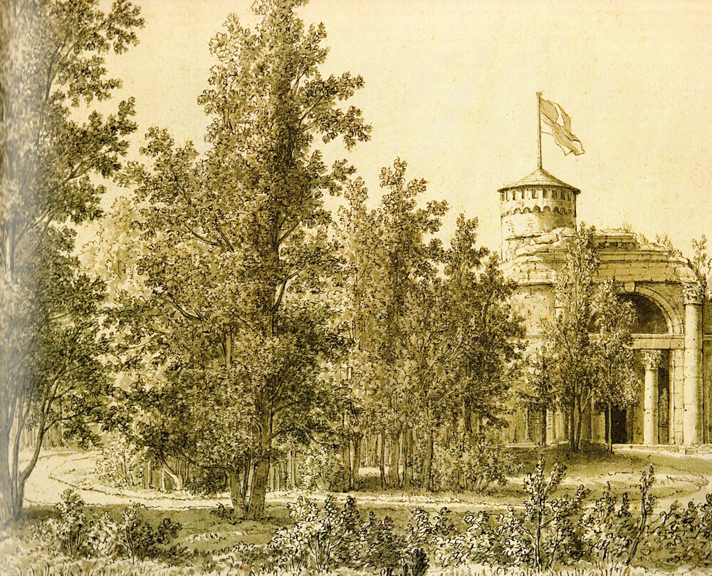 Гравюра строения начала 18 века