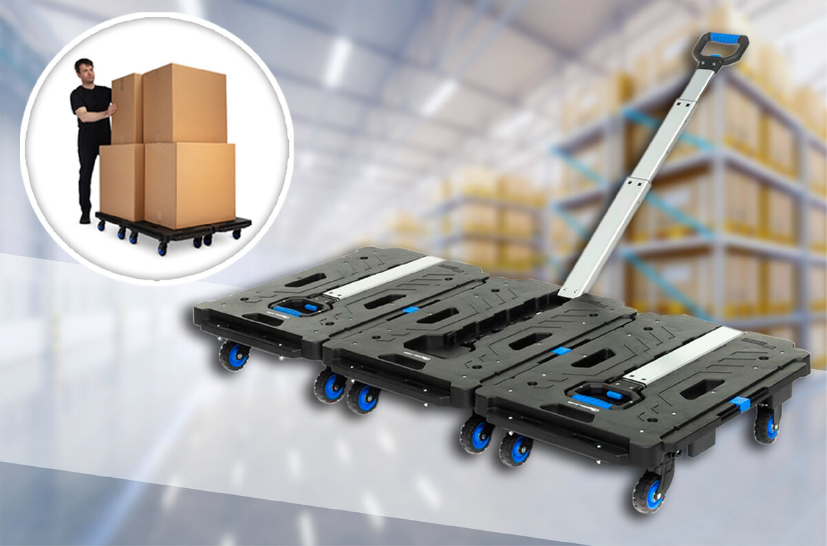 Тележки-платформы с возможностью наращивать размер платформы по длине и ширине