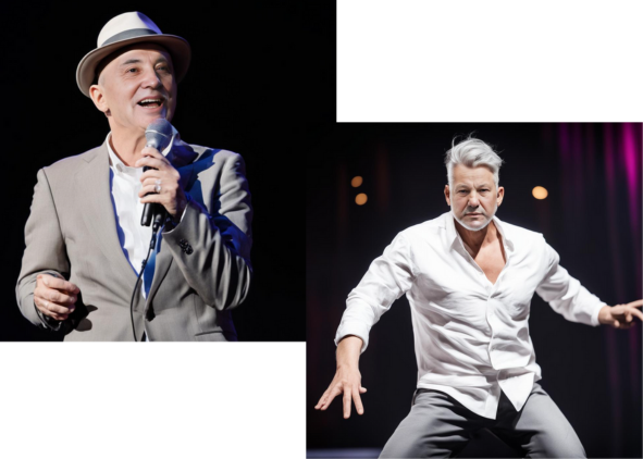 Это не фото, а рисунки. Горбачев действительно пел, а Ельцин танцевал на сцене. Правда они были постарше и другими выражениями лиц.