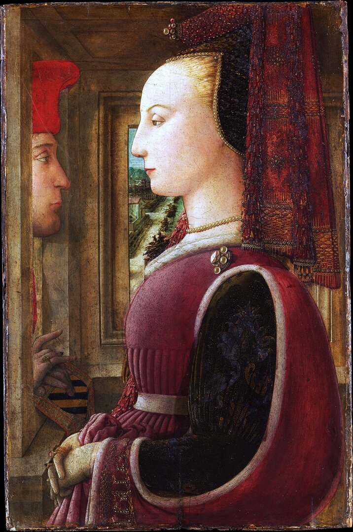 Фра Филиппо Липпи «Портрет женщины с мужчиной у окна», 1440 г.