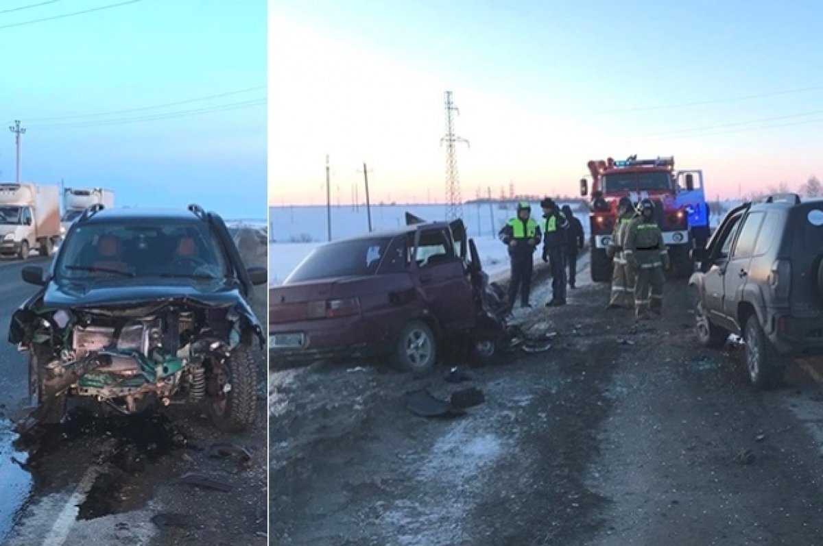    В Самарской области лоб в лоб столкнулись ВАЗ-2110 и «Нива»