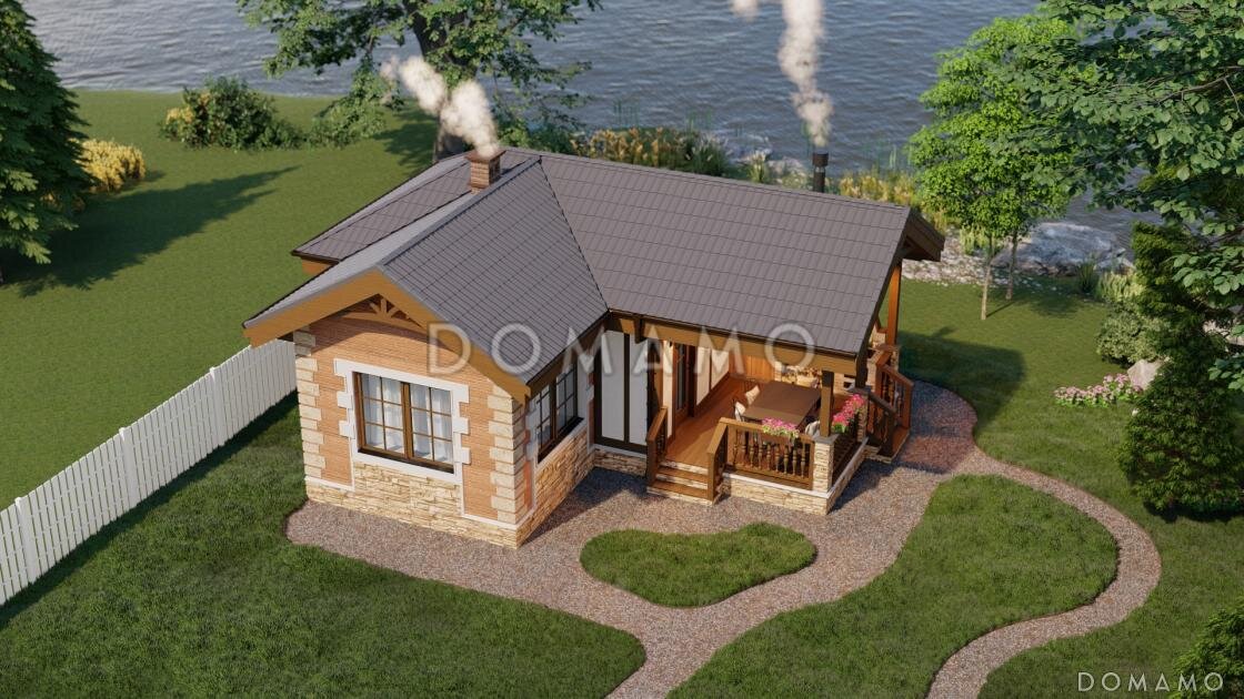 Проект D5855 — проект бани с барбекю