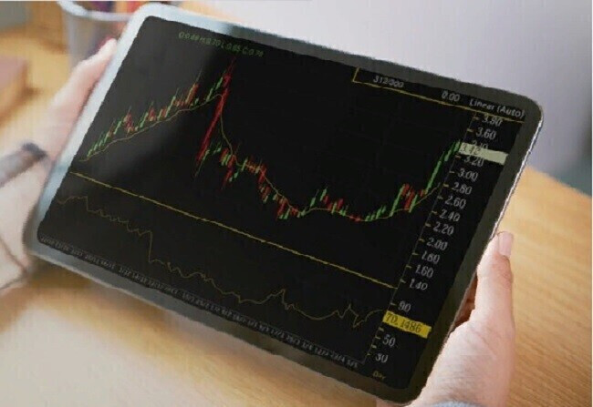 Мобильное приложение для инвестиций в акции на экране планшета