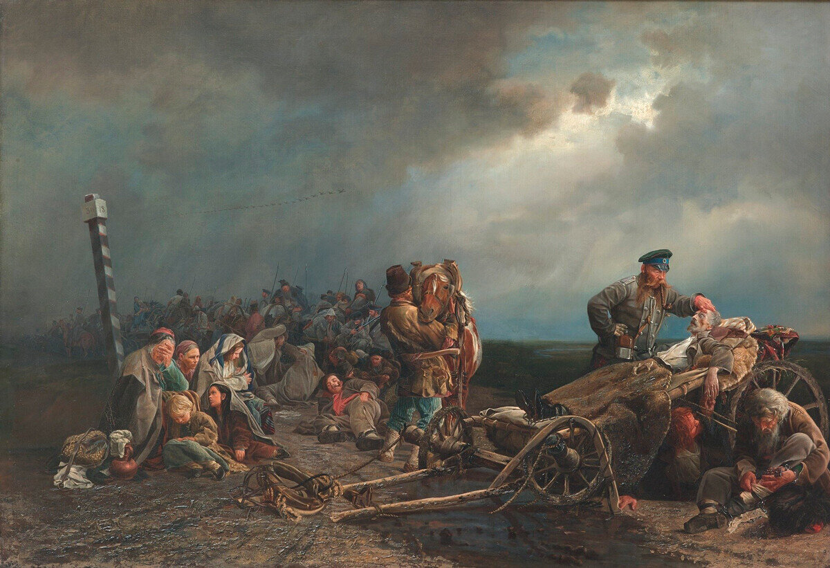 «Привал арестантов», 1861, Валерий Якоби
Третьяковская галерея