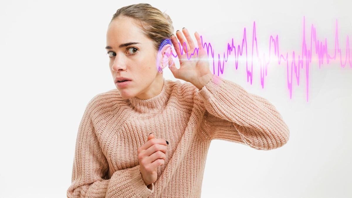    На девушку воздействует сильный шум:Freepik