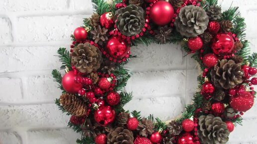 Рождественский венок своими руками Christmas decoration DIY