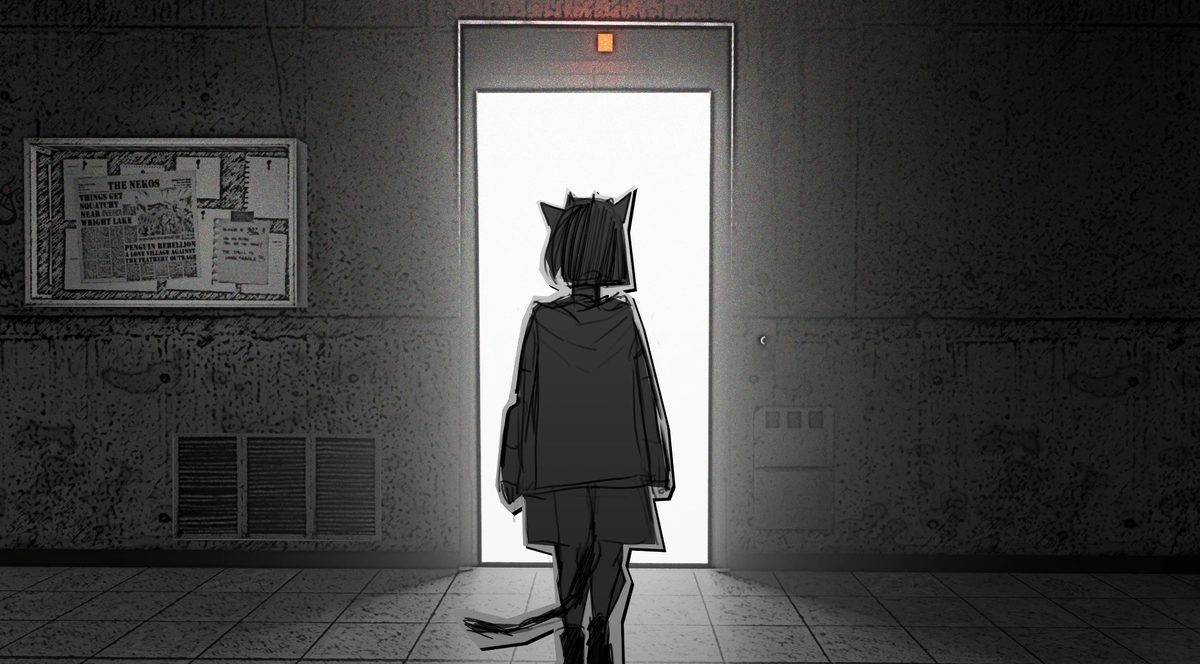 The Elevator Game with Catgirls это визуальная новелла с элементами квеста за авторством NoBreadStudio.