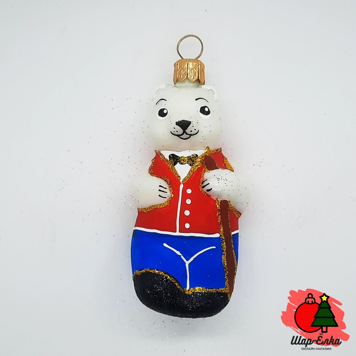 Ёлочная игрушка "Медведь жених" (Иней)