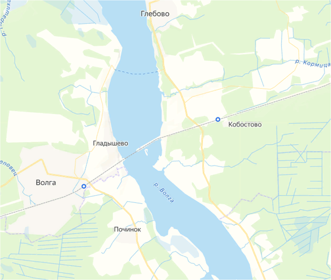 Район Волжского ж/д моста. Яндекс.Карты