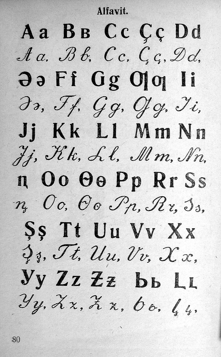 Хакасский алфавит из букваря 1934 года