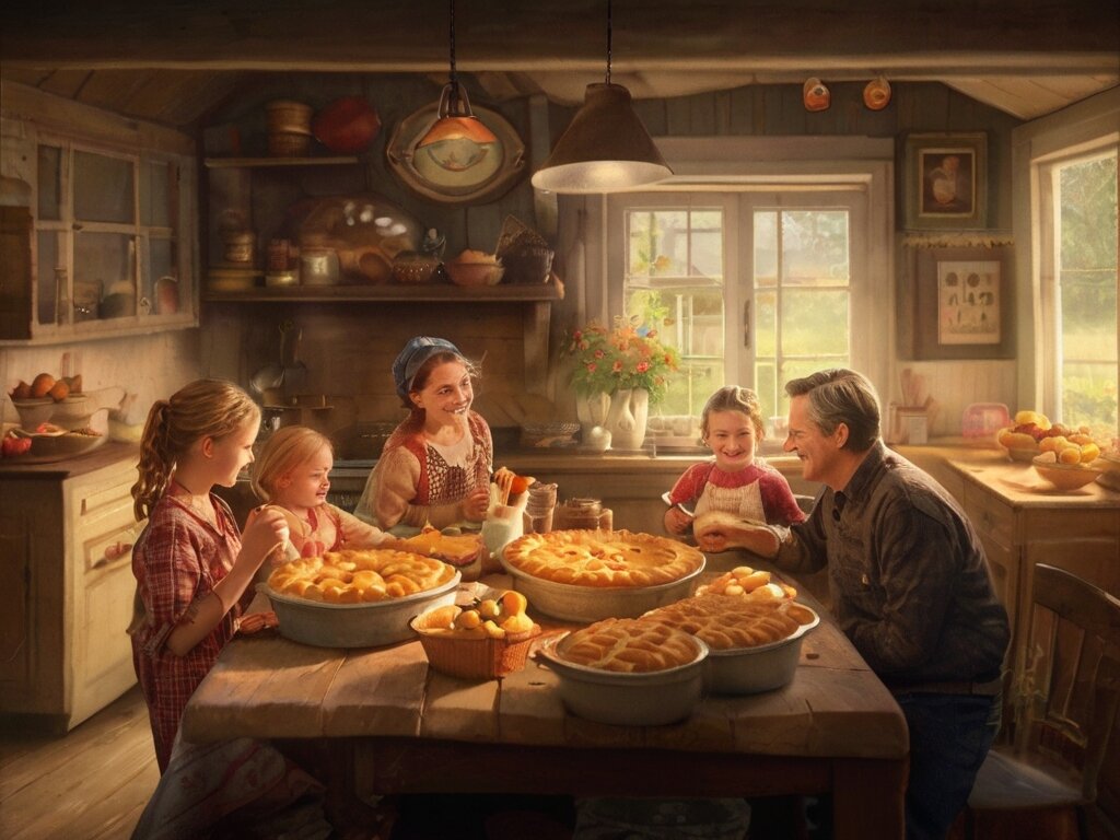 Мы сидели все за столом и нахваливали вкусные пирожки с яблоками. Рассказ "Выводной"